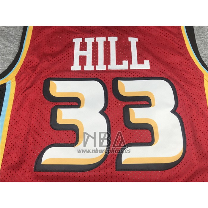Camiseta Detroit Pistons Grant Hill NO 33 Mitchell & Ness 1999-00 Rojo